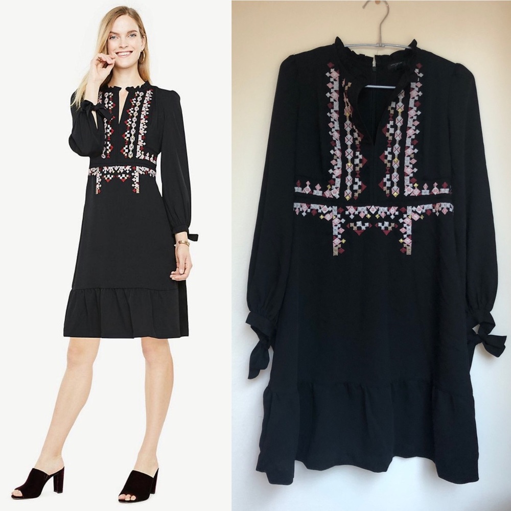 Ann Taylor Church Dress with ruffle collar. 2P